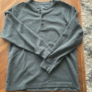 L.L. Bean Gray Mini-Waffle Henley